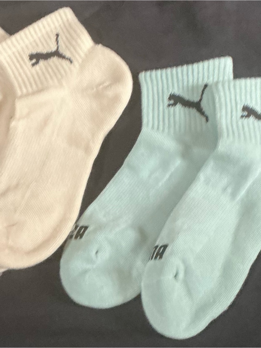 Puma Ankle Socks in Mint and Cream new big kids two pairs